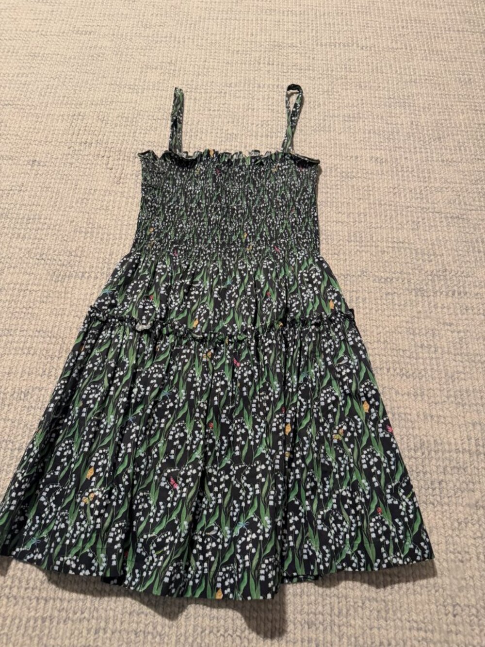 Hill House Home Mini Seraphina Nap Dress Lily of the Valley Black Multi Large - Picture 4 of 5